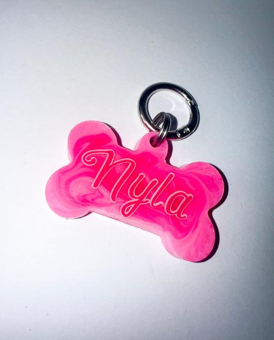 Marble Effect Dog Tag