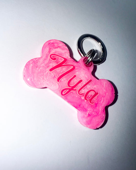 Marble Effect Dog Tag