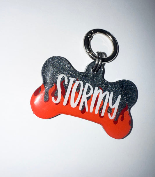 Flame Dog Tag