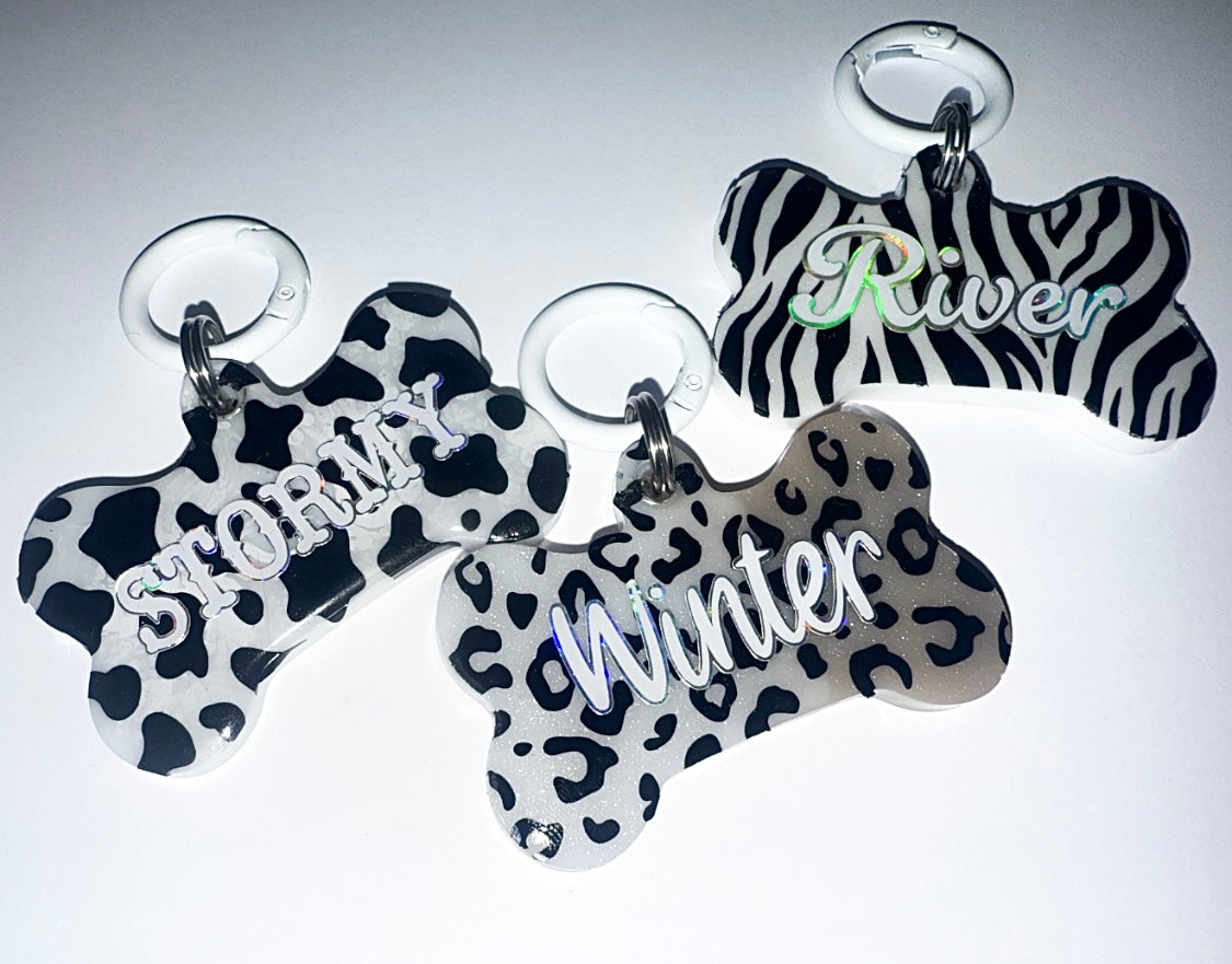 Animal Print Dog Tag